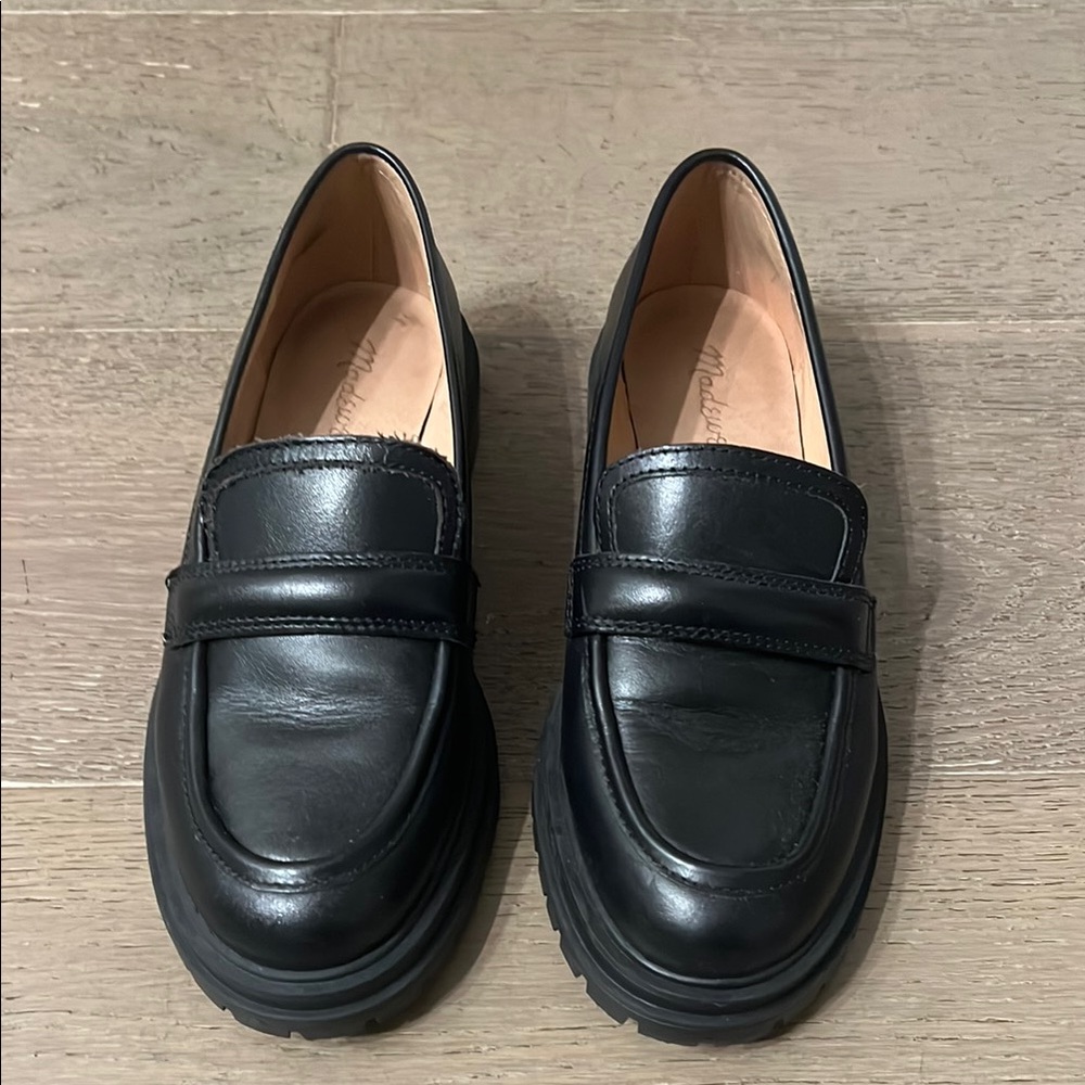 Madewell The Bradley Lugsole Loafer in Leather. BLK Size 6 1/2 W